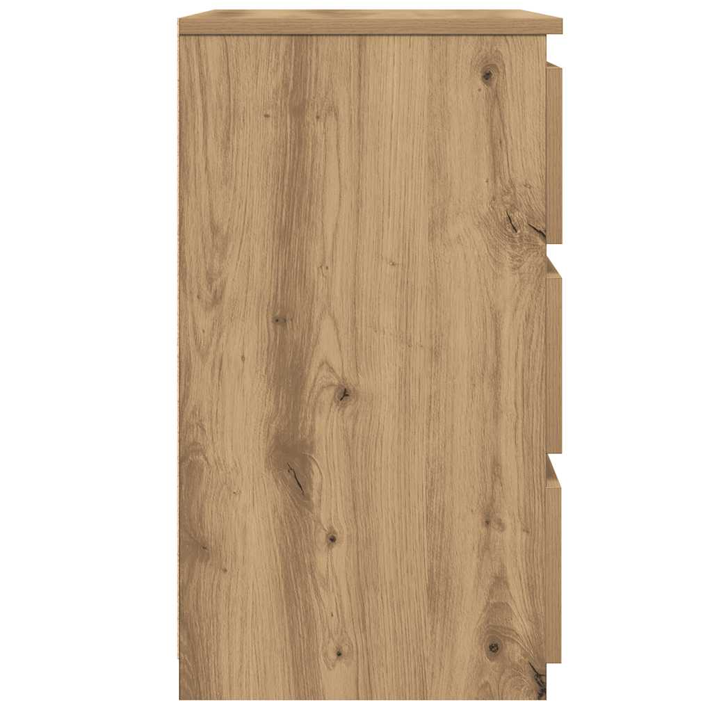 vidaXL Κομοδίνα 2 τεμ.Αρτισιανή Δρυς 40x35x62,5 εκ. Επεξ. Ξύλο
