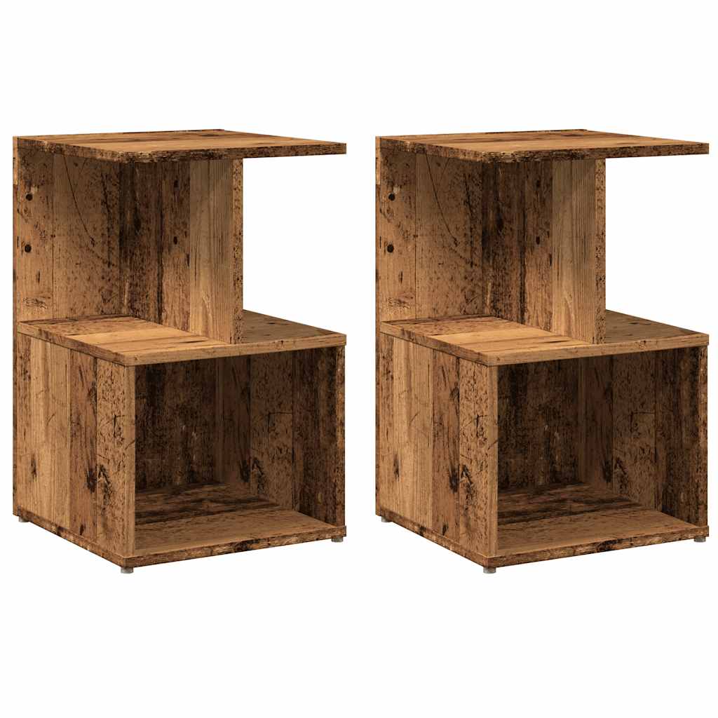 vidaXL Κομοδίνα 2 τεμάχια Παλιό ξύλο 35x35x55 cm Κατασκευασμένο ξύλο
