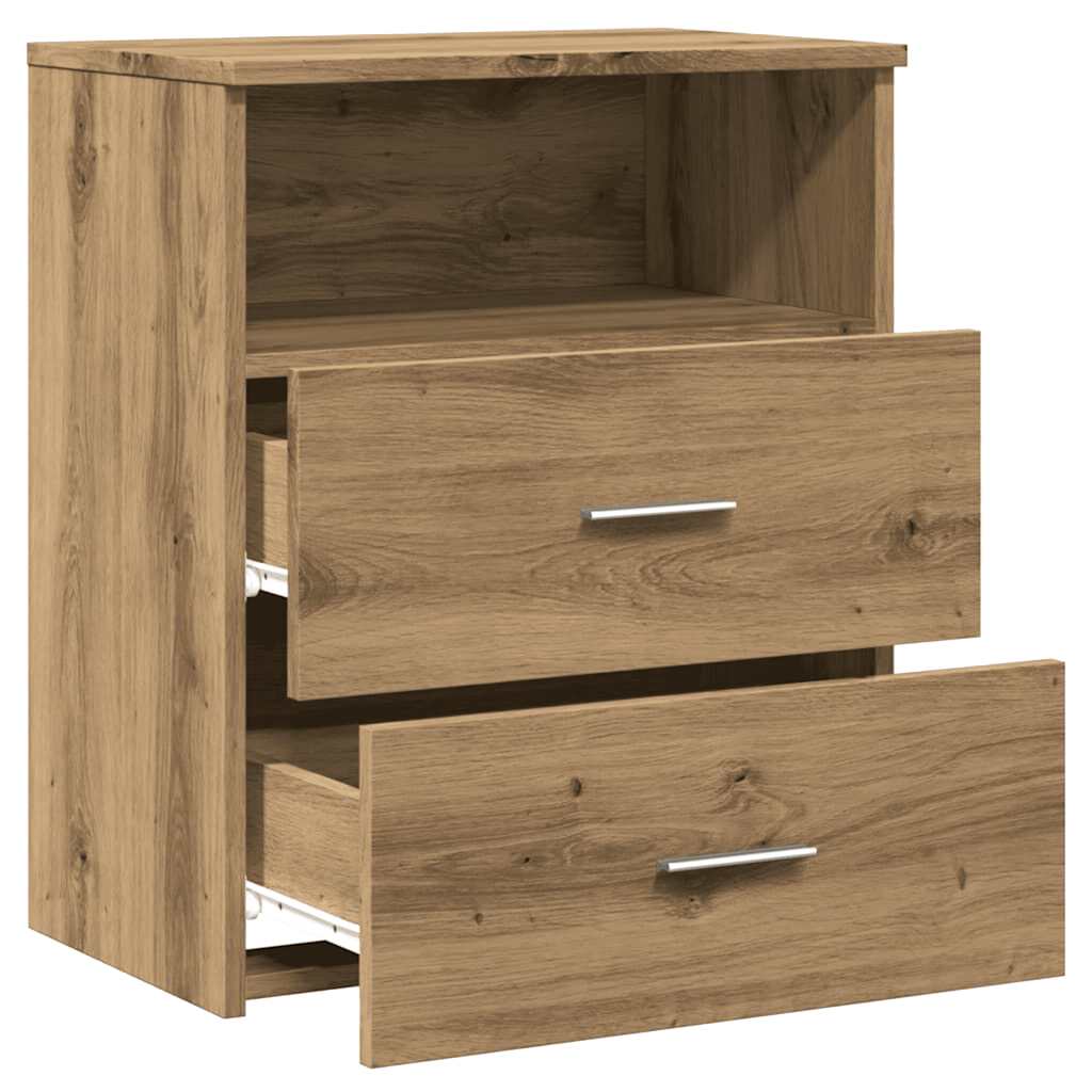 vidaXL Κομοδίνα 2 τεμ.Αρτισιανή Δρυς 50x32x60 εκ. Επεξ. Ξύλο