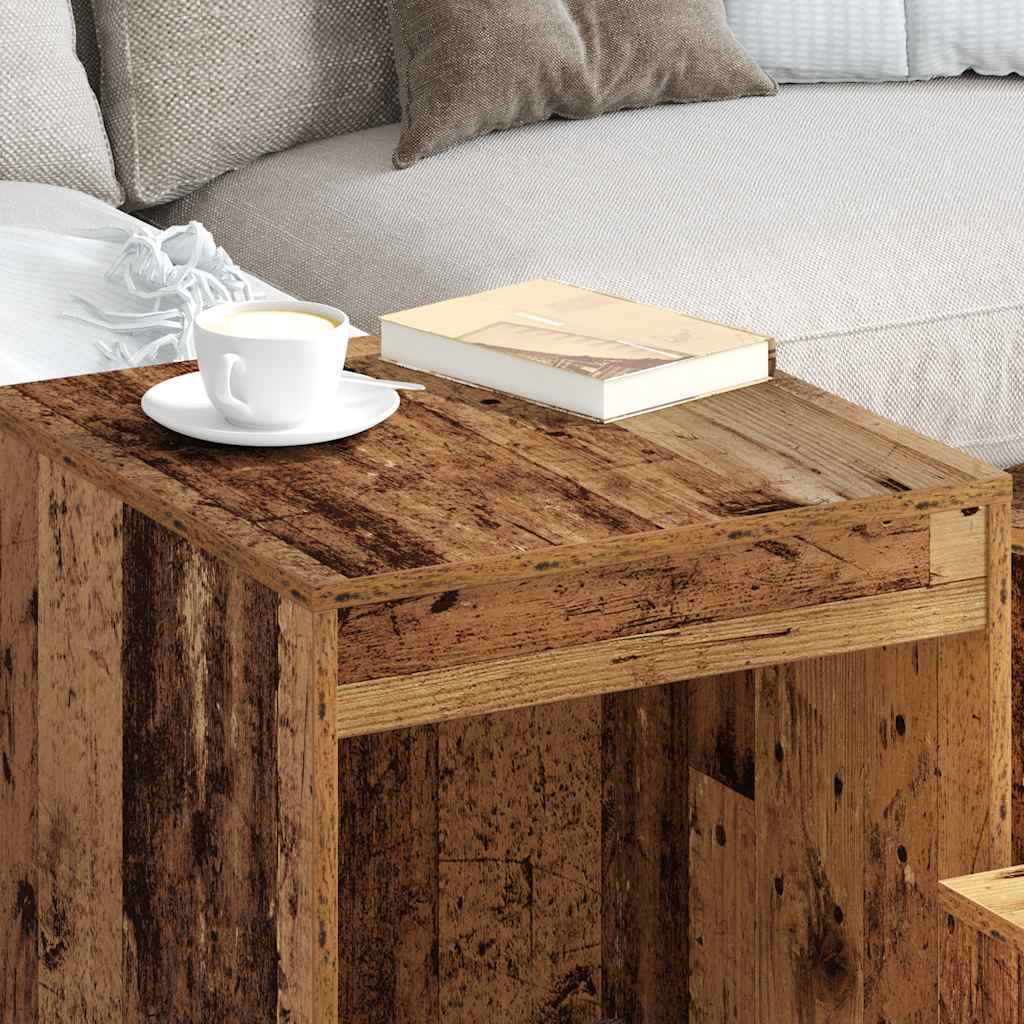 vidaXL Τραπεζάκια Ζιγκόν 3 τεμ. Παλαιό Ξύλο από Επεξεργασμένο Ξύλο