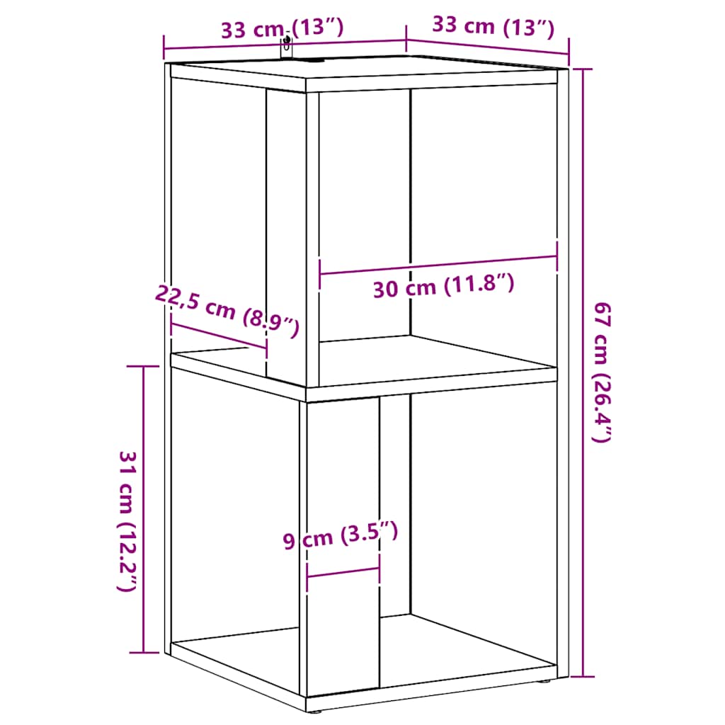 vidaXL Γωνιακό ντουλάπι Artisan Oak 33x33x67 cm Κατασκευασμένο ξύλο
