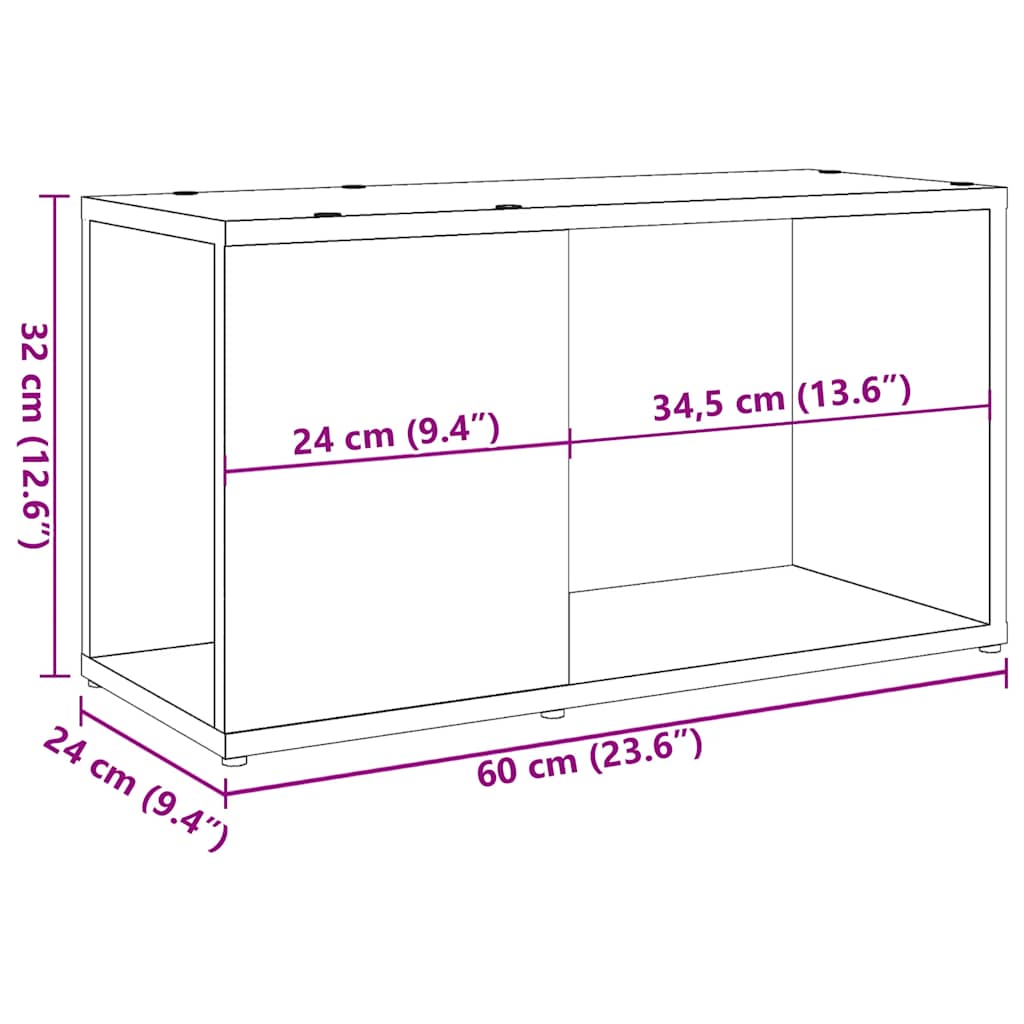 vidaXL Έπιπλο Τηλεόρασης Τεχνίτης Δρυς 60x24x32 εκ Επεξεργασμένο Ξύλο