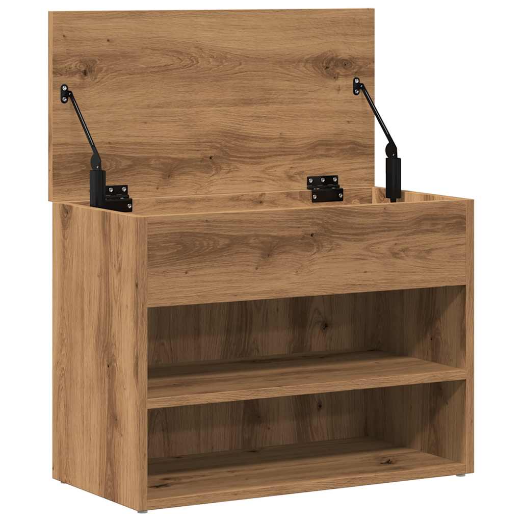 vidaXL Πάγκος Παπουτσιών τεχνίτης Δρυς 60x30x45 εκ. Επεξεργασμένο Ξύλο