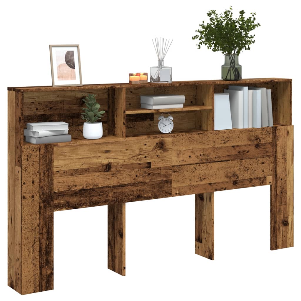 vidaXL Ντουλάπι κεφαλάρι Παλιό ξύλο 180x19x103,5 cm Ξύλο μηχανής