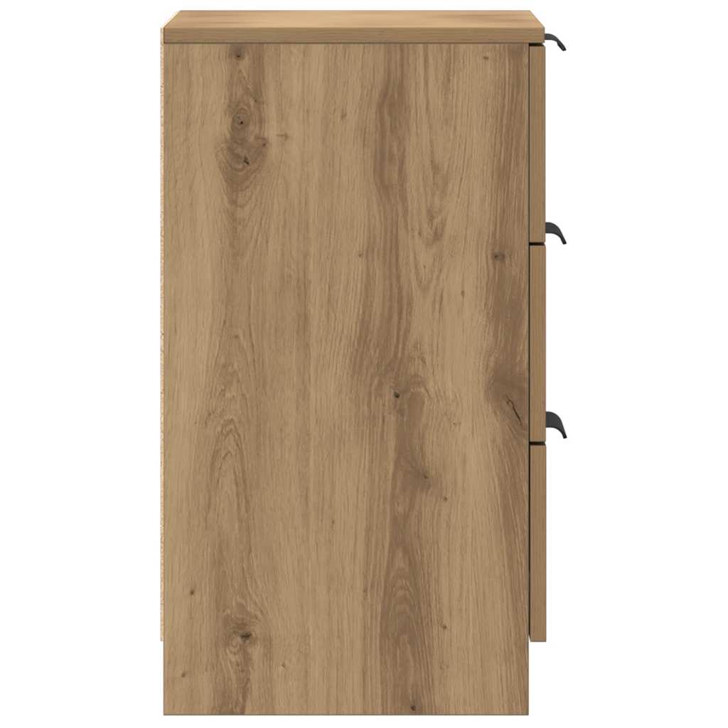 vidaXL Κομοδίνα 2 τεμ.Αρτισιανή Δρυς 40x36x65 εκ. Επεξ. Ξύλο