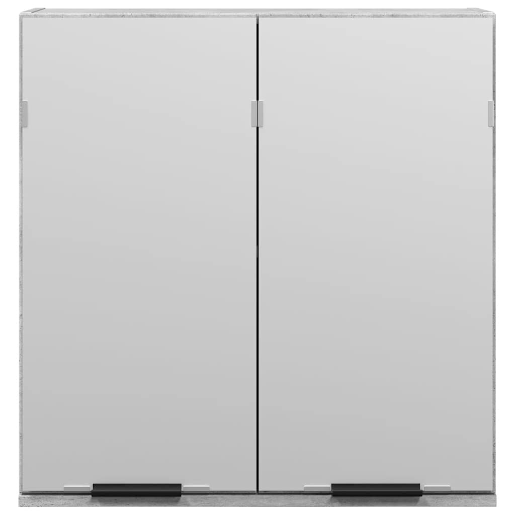 vidaXL Καθρέφτης Μπάνιου Γκρι Σκυροδέματος 64x20x66,5 εκ. Επεξ. Ξύλο