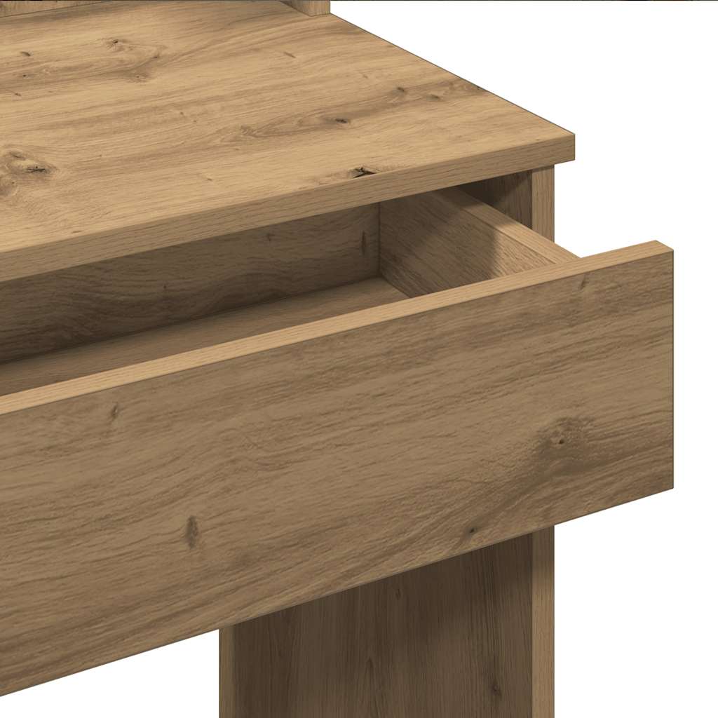 vidaXL Μπουντουάρ με LED Φώτα τεχνίτης Δρυς 96x40x142 εκ.