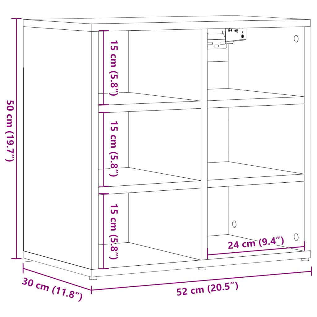 vidaXL Ντουλάπι παπουτσιών Δρυς τεχνίτης 52x30x50 cm