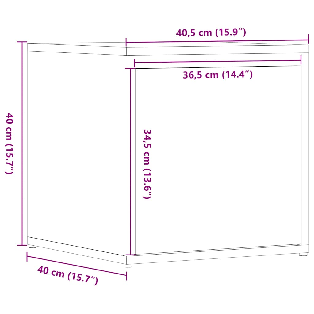vidaXL Συρτάρι-κουτί παλιό ξύλο 40,5x40x40 cm Ξύλο μηχανής