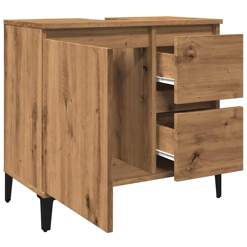 vidaXL Ντουλάπι Νιπτήρα Αρτισιανή Δρυς 65x33x60 εκ. Επεξ. Ξύλο