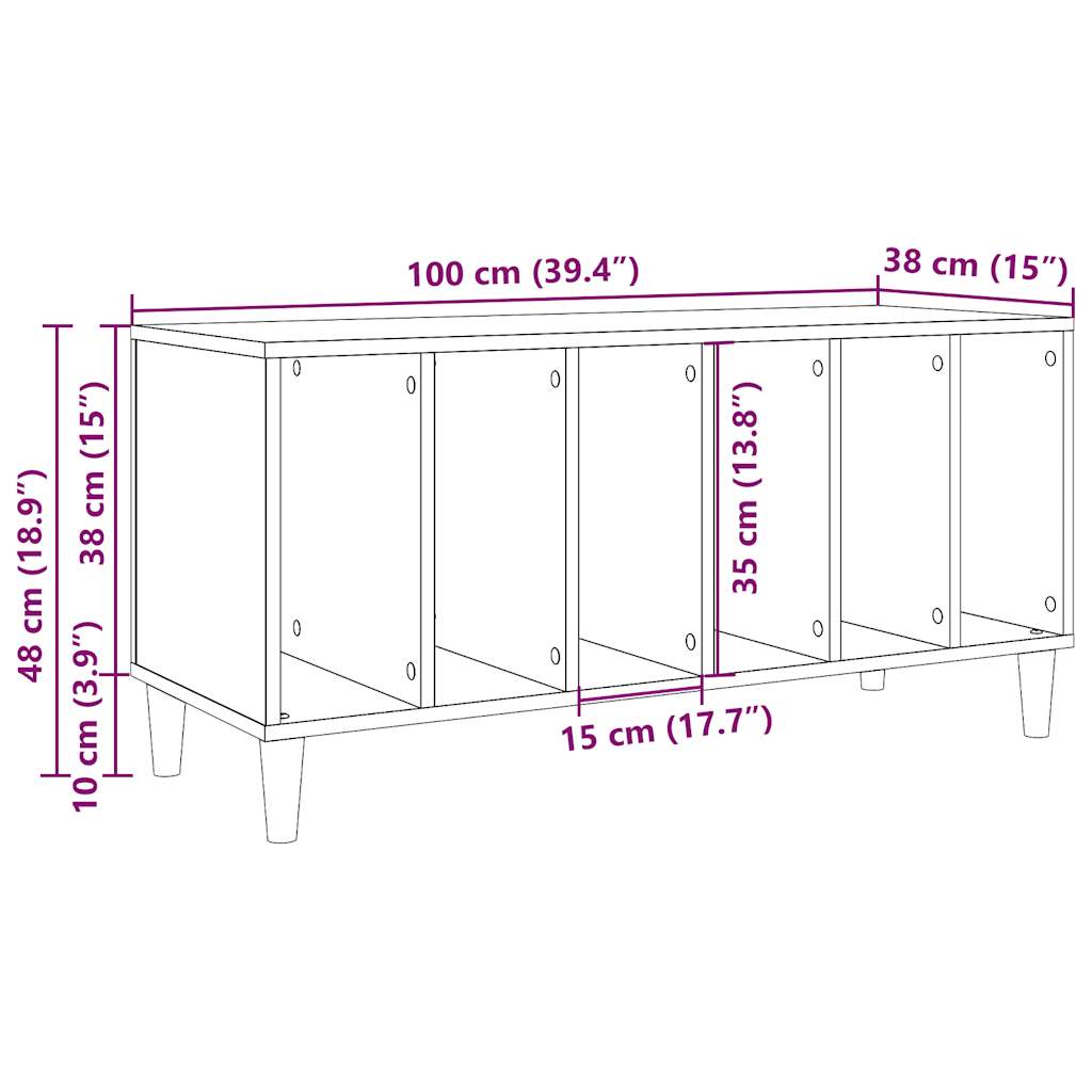 vidaXL Έπιπλο Δίσκων Παλιό Ξύλο 100 x 38 x 48εκ από Επεξεργασμένο Ξύλο