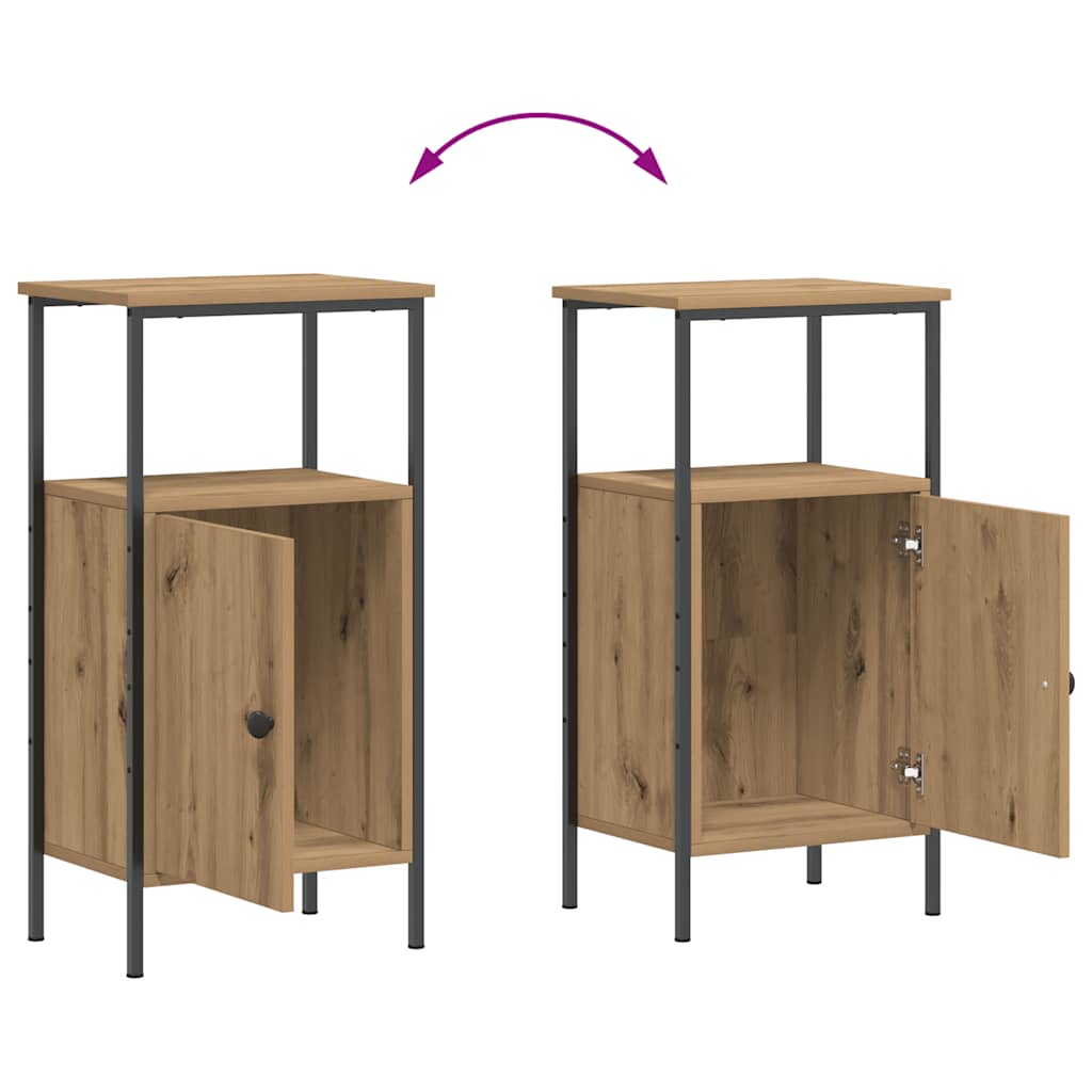 vidaXL Κομοδίνα 2 τεμάχια Artisan Oak 41x31x80 cm Κατασκευασμένο ξύλο