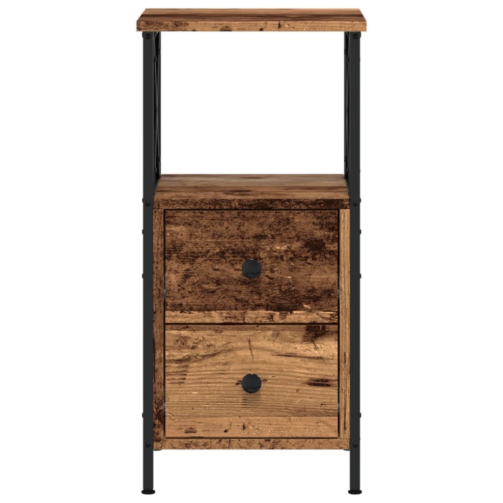vidaXL Κομοδίνα 2 τεμάχια Παλιό ξύλο 34x35,5x70 cm Κατασκευασμένο ξύλο