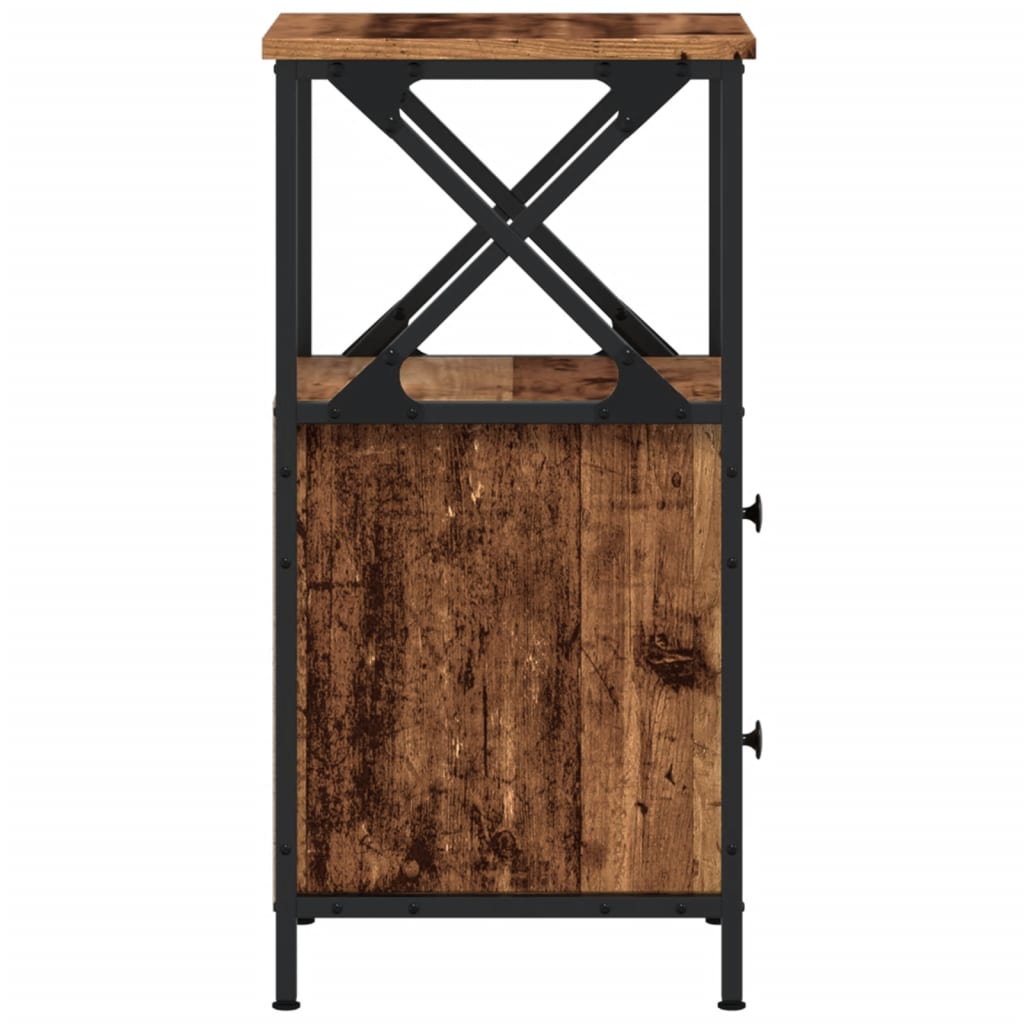 vidaXL Κομοδίνα 2 τεμάχια Παλιό ξύλο 34x35,5x70 cm Κατασκευασμένο ξύλο