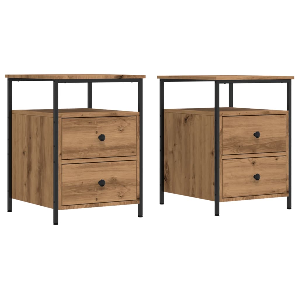 vidaXL Κομοδίνα 2 τεμάχια Artisan Oak 44x45x60 cm Κατασκευασμένο ξύλο