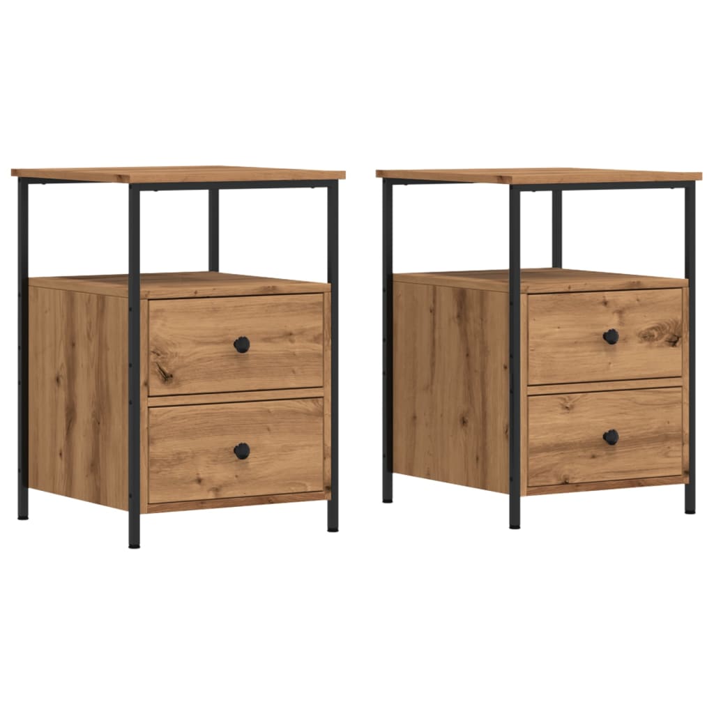 vidaXL Κομοδίνα 2 τεμ Artisan Oak 34x35,5x50 cm Κατασκευασμένο ξύλο