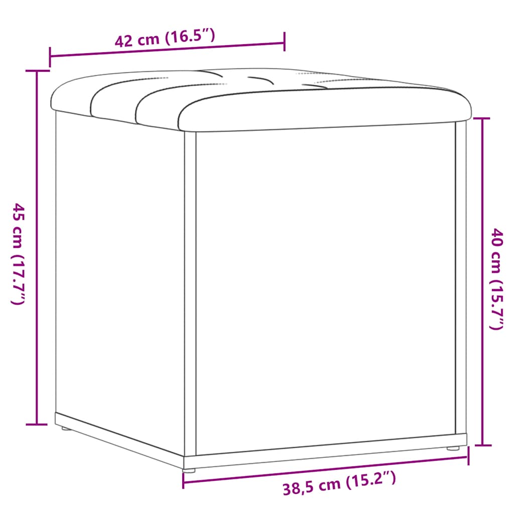 Πάγκος αποθήκευσης vidaXL Παλιό ξύλο 42x42x45 cm Κατασκευασμένο ξύλο