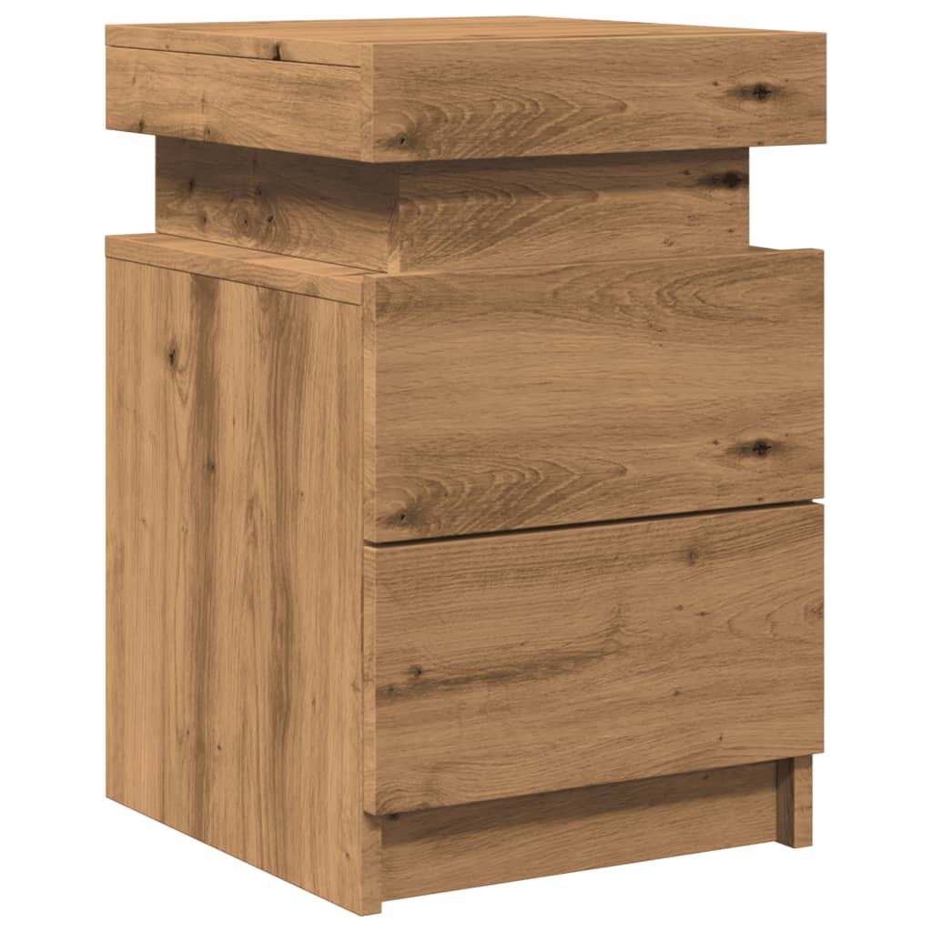 vidaXL Κομοδίνα 2 τεμ. Αρτισιανή Δρυς 35x39x55 εκ. από Επεξεργ. Ξύλο