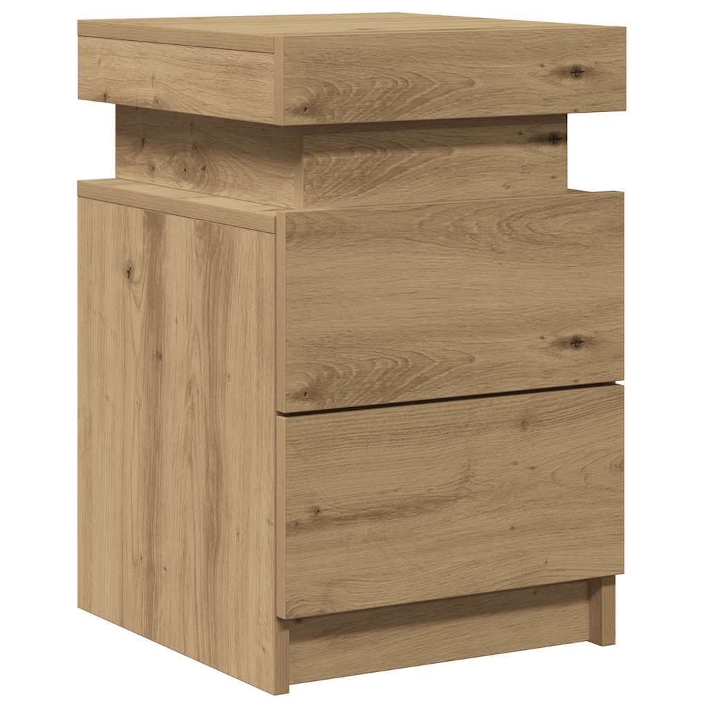 vidaXL Κομοδίνα 2 τεμ. Αρτισιανή Δρυς 35x39x55 εκ. από Επεξεργ. Ξύλο