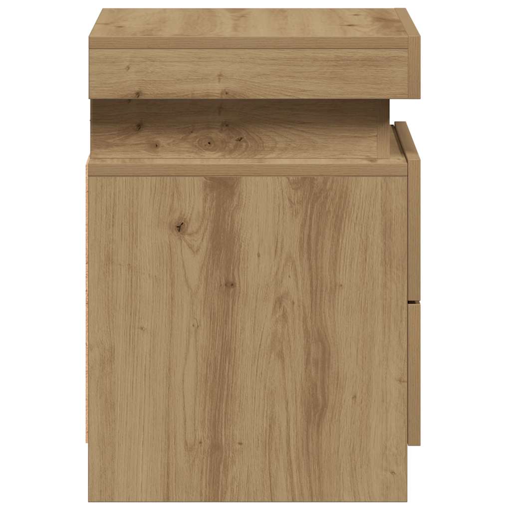 vidaXL Κομοδίνα 2 τεμ. Αρτισιανή Δρυς 35x39x55 εκ. από Επεξεργ. Ξύλο