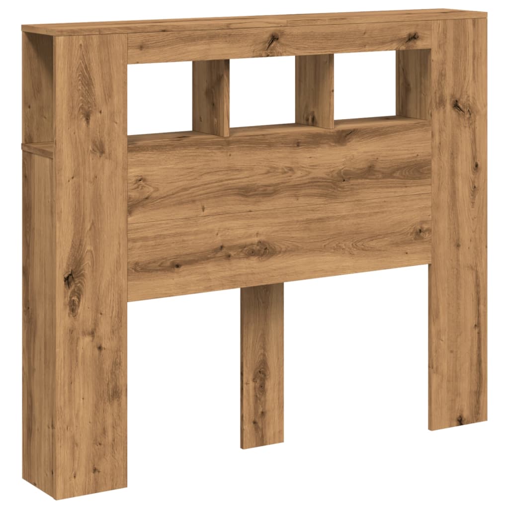vidaXL LED κεφαλάρι Artisan Oak 120x18,5x103,5 cm Κατασκευασμένο ξύλο