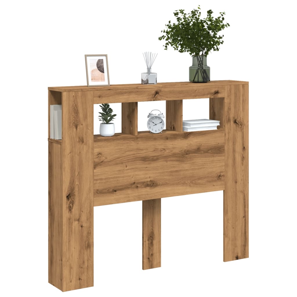 vidaXL LED κεφαλάρι Artisan Oak 120x18,5x103,5 cm Κατασκευασμένο ξύλο