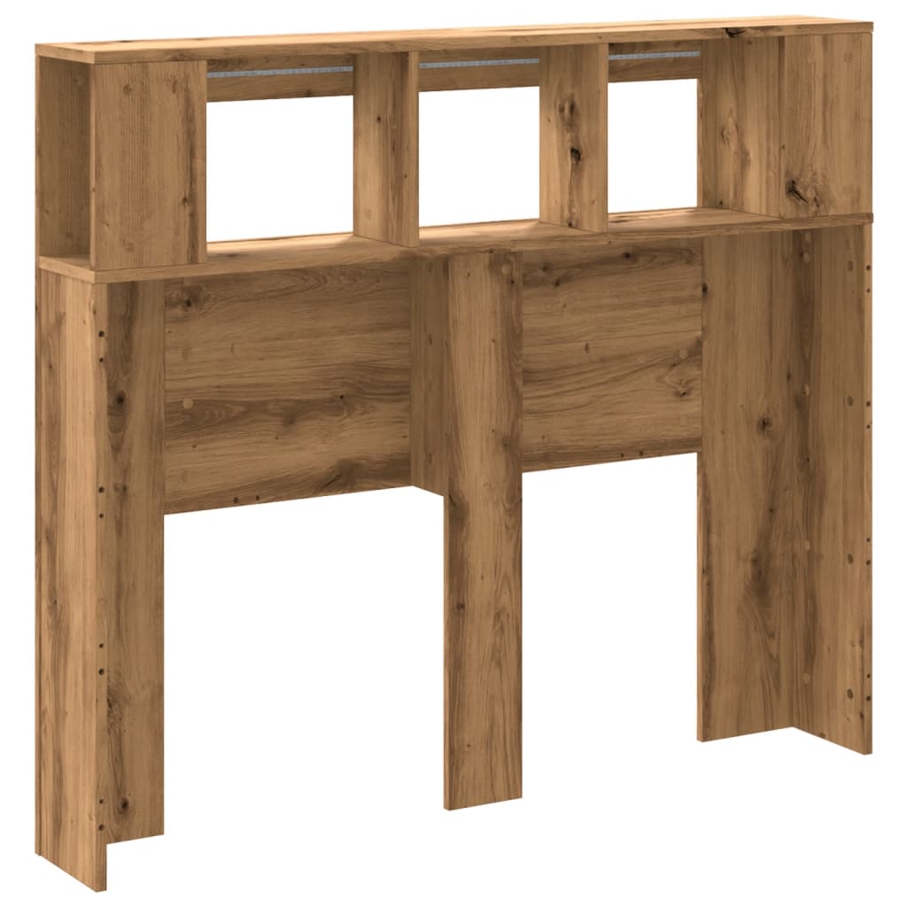 vidaXL LED κεφαλάρι Artisan Oak 120x18,5x103,5 cm Κατασκευασμένο ξύλο