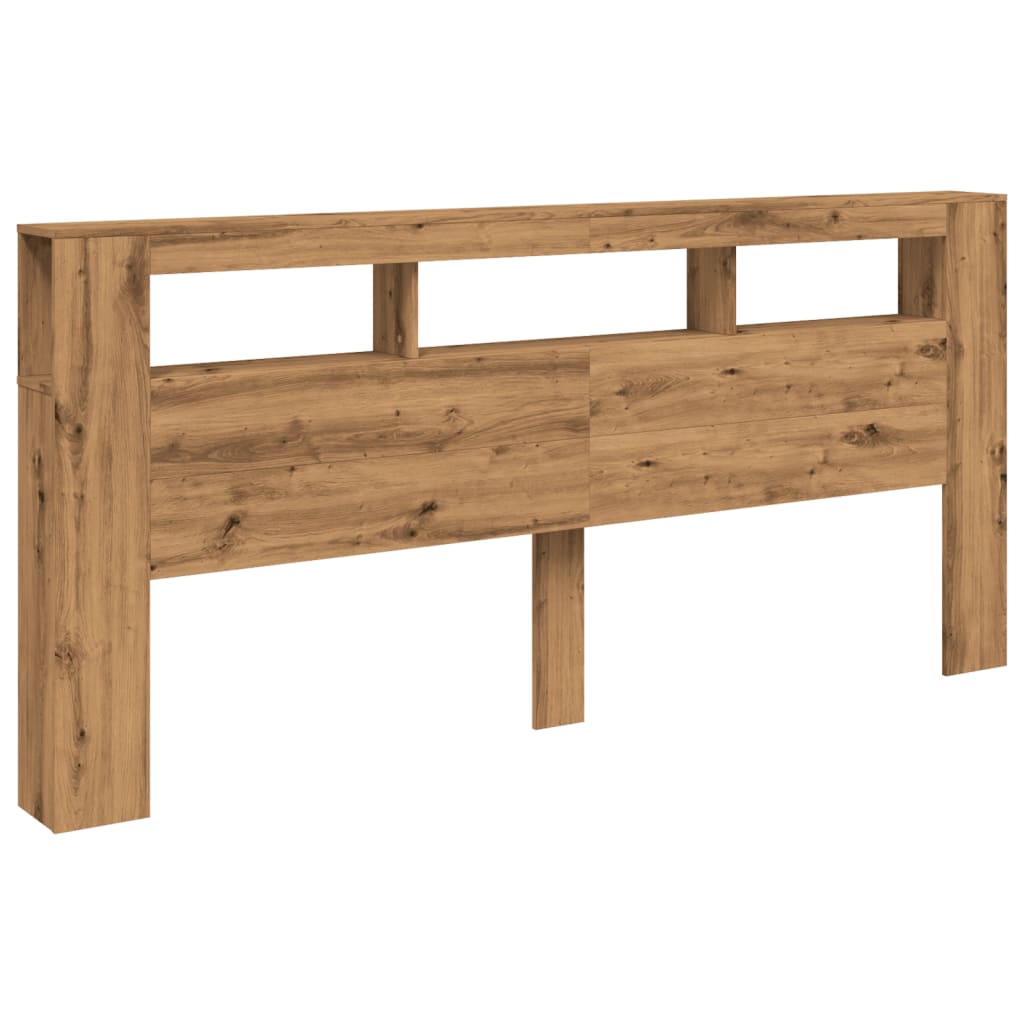 vidaXL LED κεφαλάρι Artisan Oak 220x18,5x103,5 cm Κατασκευασμένο ξύλο