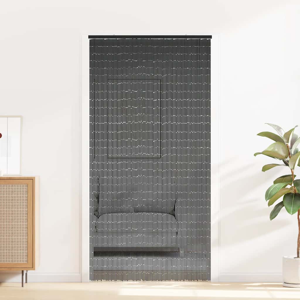 vidaXL Έντομο κουρτίνα πόρτας Σκούρο γκρι 100x220 cm Μπαμπού