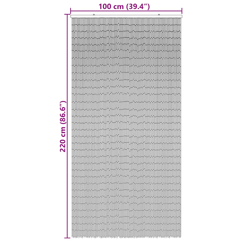 vidaXL Έντομο κουρτίνα πόρτας Σκούρο γκρι 100x220 cm Μπαμπού