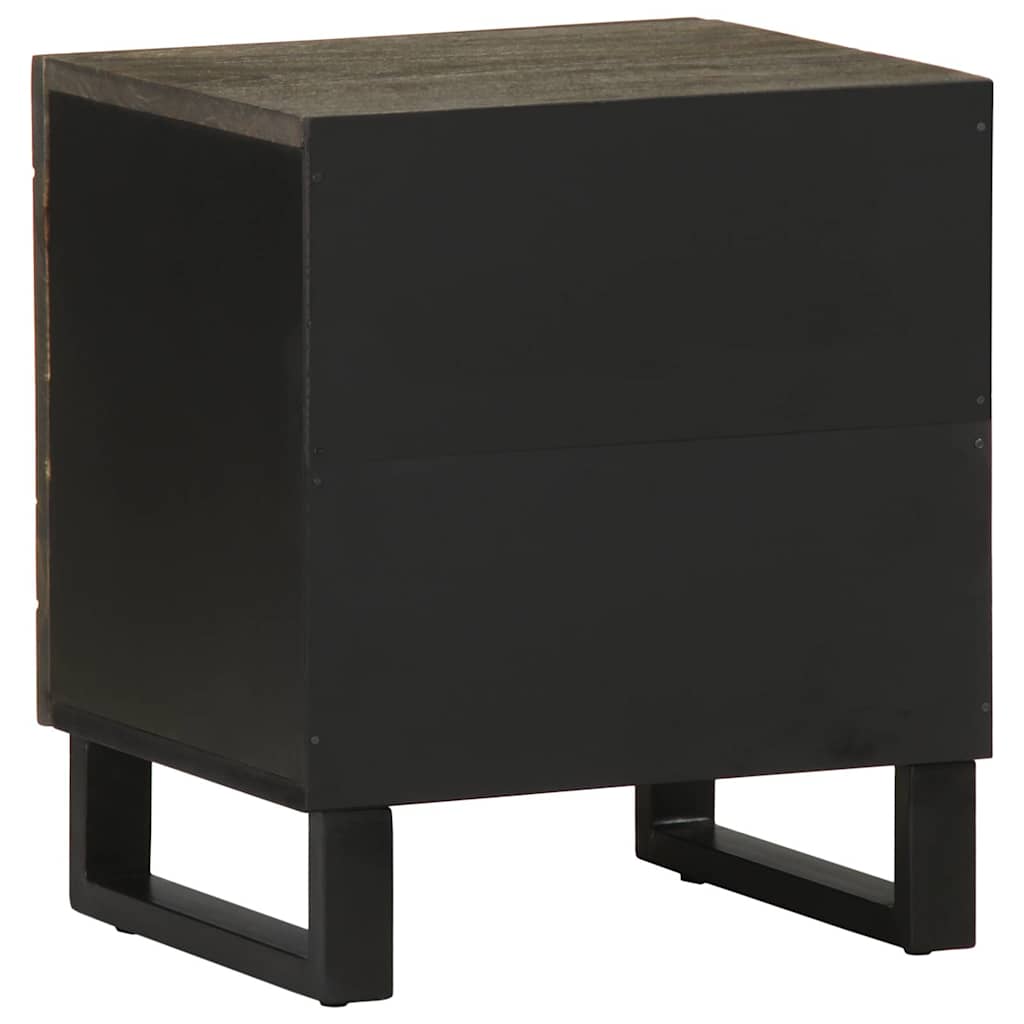 vidaXL Κομοδίνο Μαύρο 40 x 33 x 46 εκ. από Μασίφ Ξύλο Μάνγκο