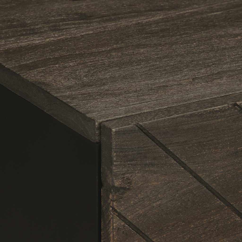 vidaXL Κομοδίνο Μαύρο 40 x 33 x 46 εκ. από Μασίφ Ξύλο Μάνγκο