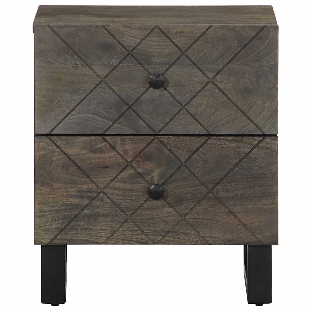 vidaXL Κομοδίνο Μαύρο 40 x 33 x 46 εκ. από Μασίφ Ξύλο Μάνγκο