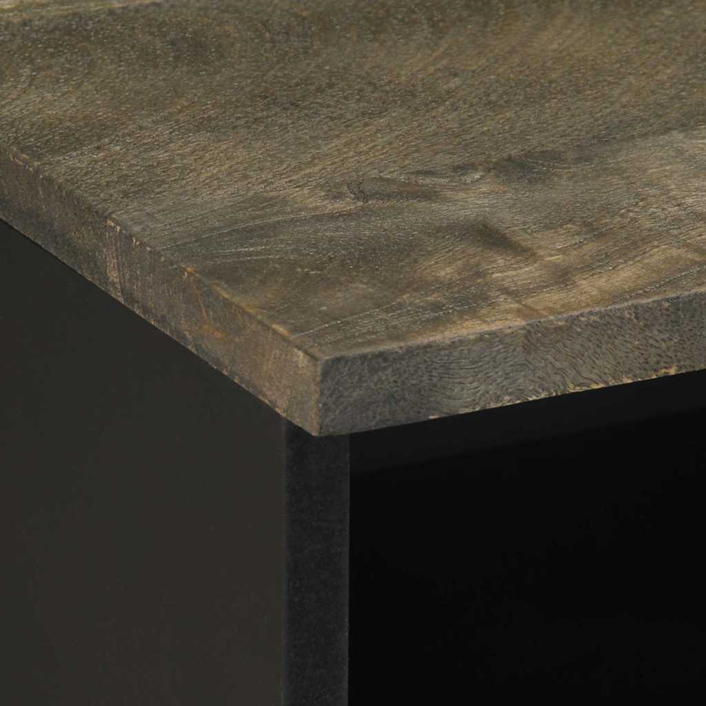 vidaXL Κομοδίνα 2 τεμ. Μαύρα 40 x 33 x 46 εκ. από Μασίφ Ξύλο Μάνγκο