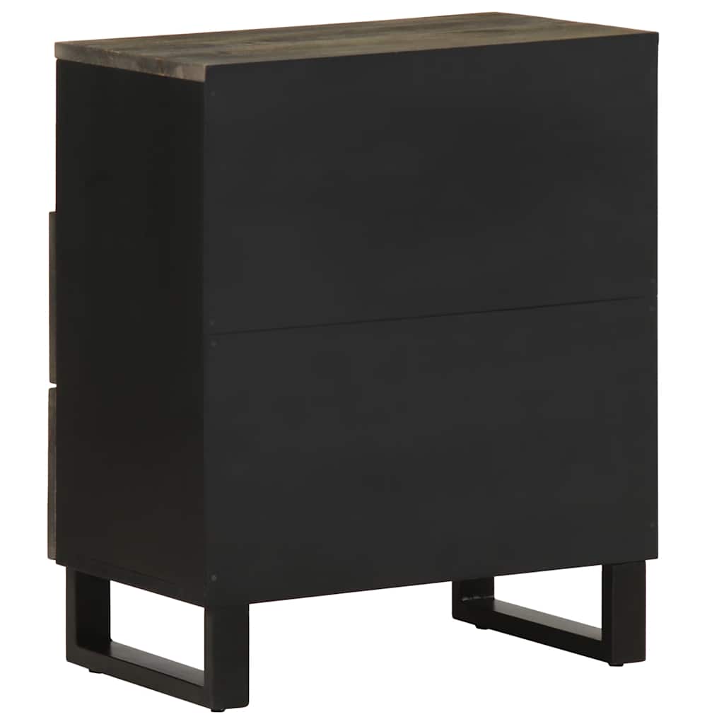 vidaXL Κομοδίνο μαύρο 50x33x62 cm μασίφ ξύλο Μάνγκο