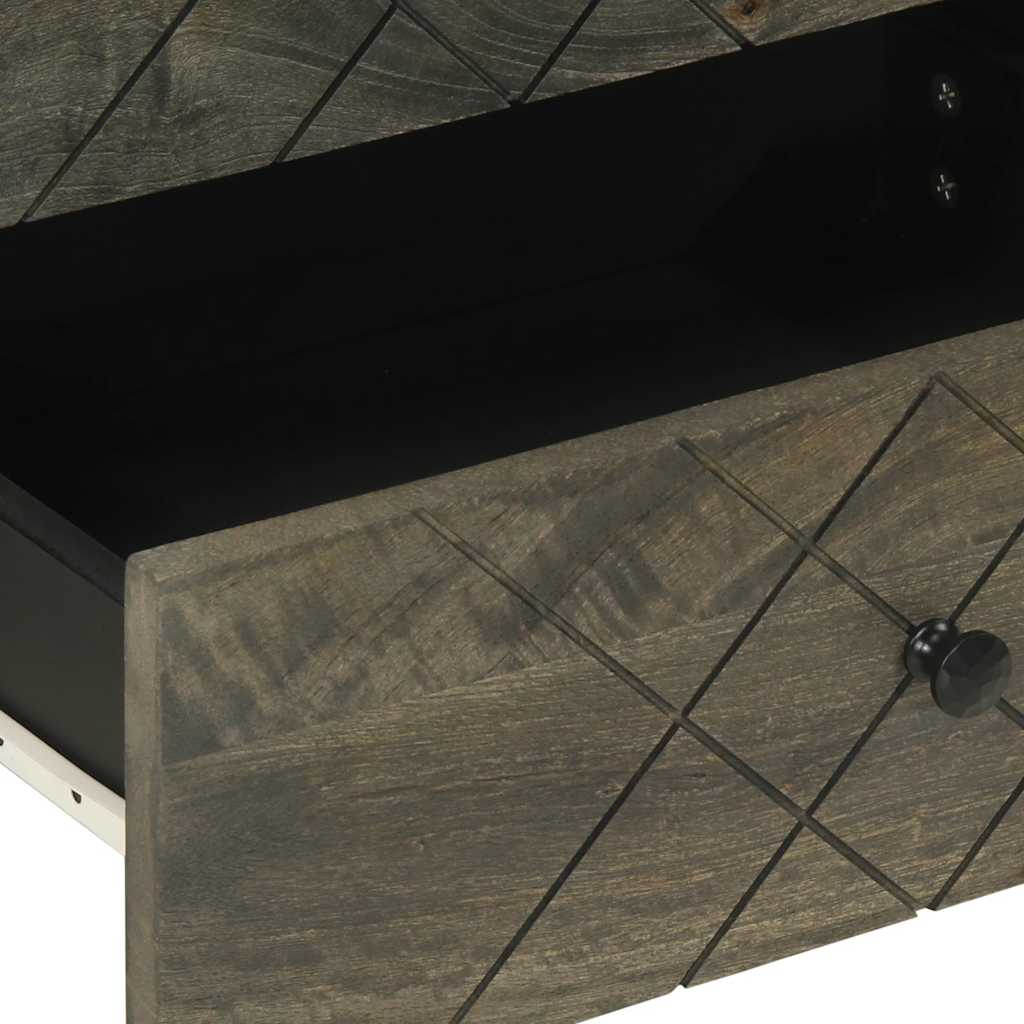 vidaXL Κομοδίνο μαύρο 50x33x62 cm μασίφ ξύλο Μάνγκο