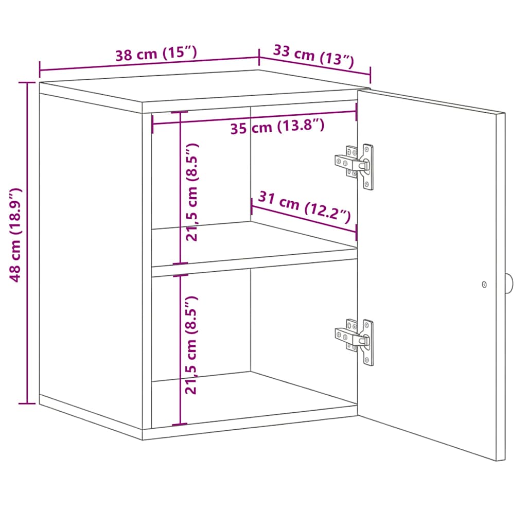 vidaXL Επίτοιχο ντουλάπι μπάνιου Μαύρο 38x33x48 cm Μάνγκο μασίφ ξύλο