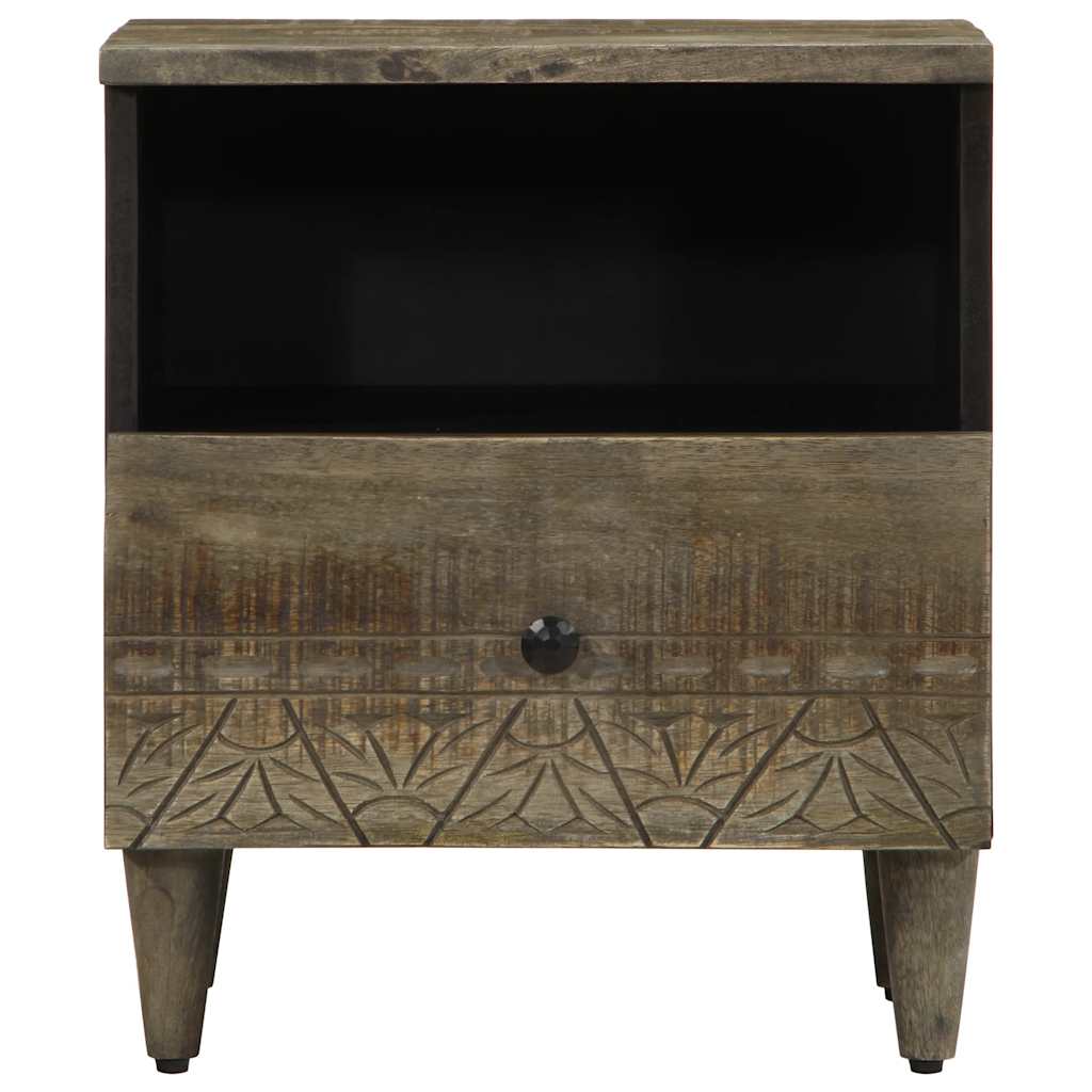 vidaXL Κομοδίνα 2 τεμάχια ανοιχτό γκρι 40x33x46 cm μασίφ ξύλο Mango