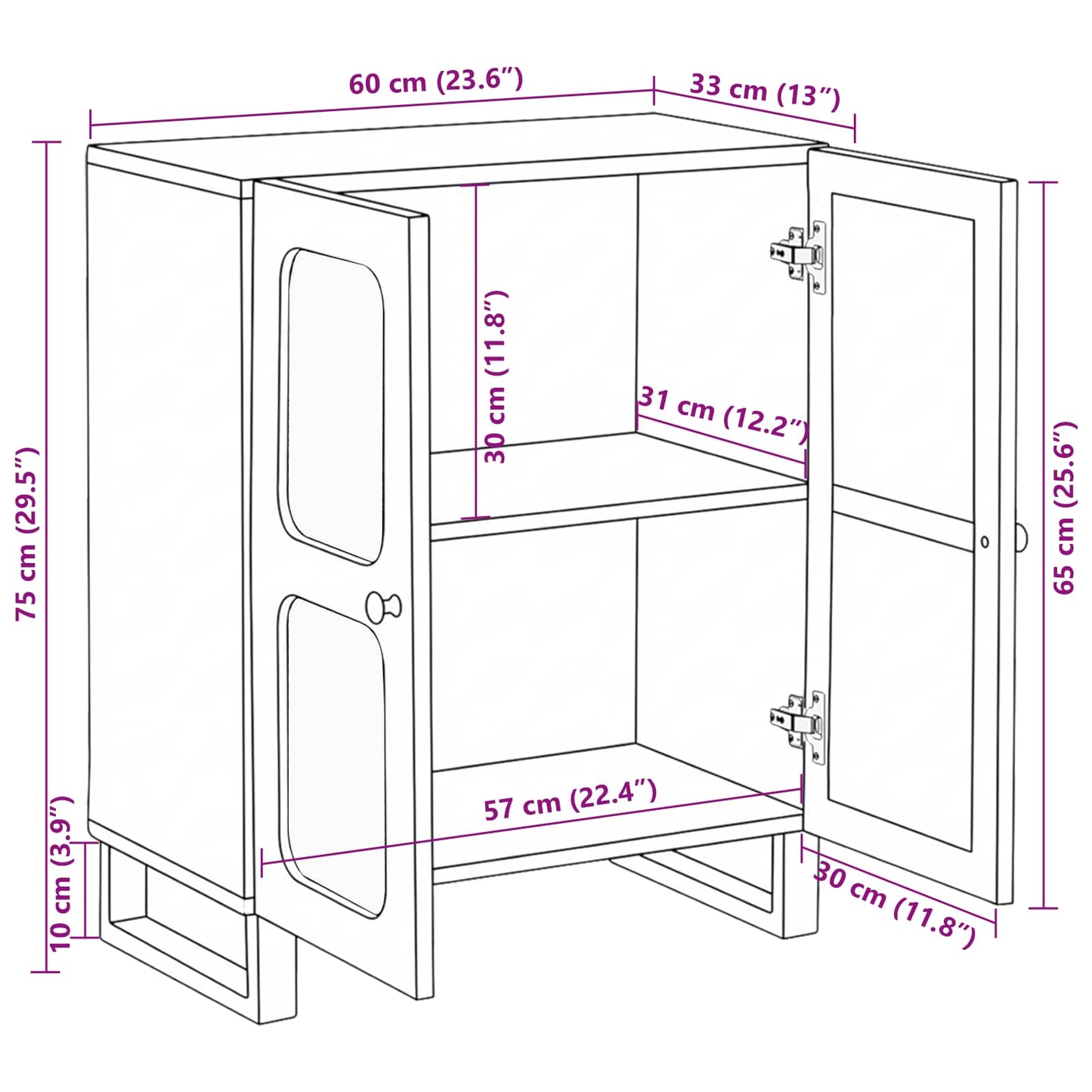 vidaXL Πλαϊνό γραφείο Καφέ 60 x 33 x 75 cm Στερεό ξύλο μάνγκο