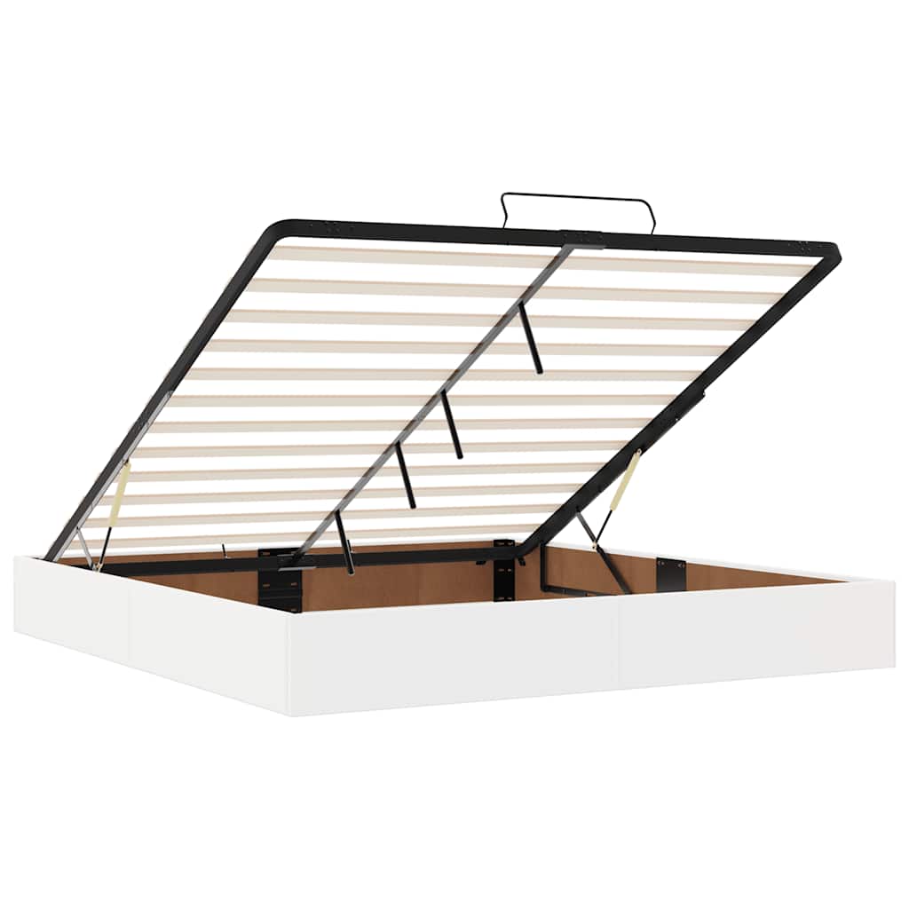 vidaXL Οθωμανικό κρεβάτι με στρώμα Λευκό 160x200cm Faux Leather