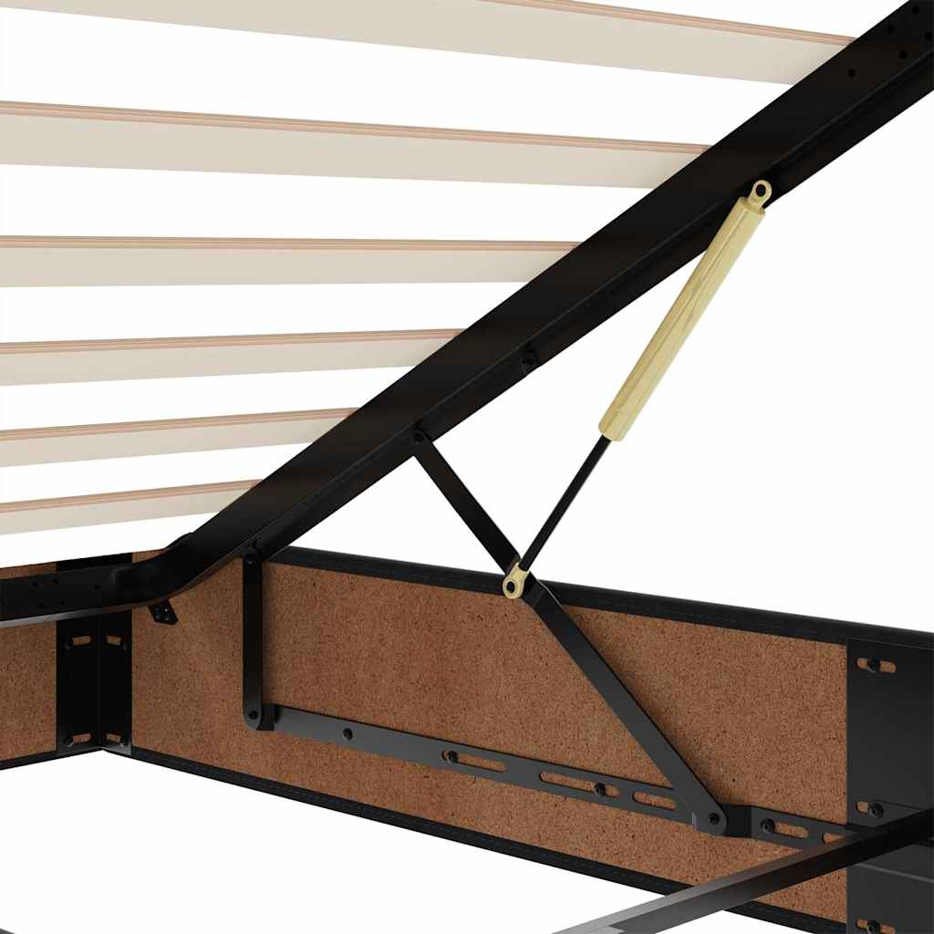 vidaXL Οθωμανικό κρεβάτι με στρώμα Μαύρο 90x200cm Velvet