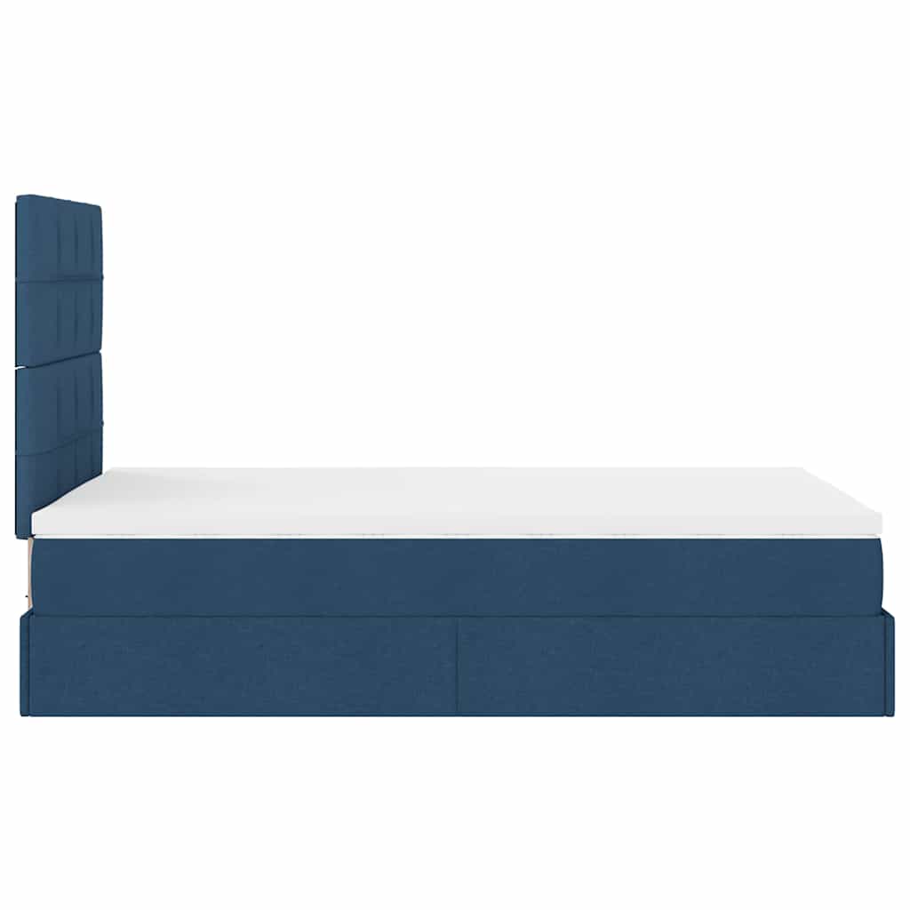 vidaXL Οθωμανικό κρεβάτι με στρώμα μπλε 120x200cm ύφασμα