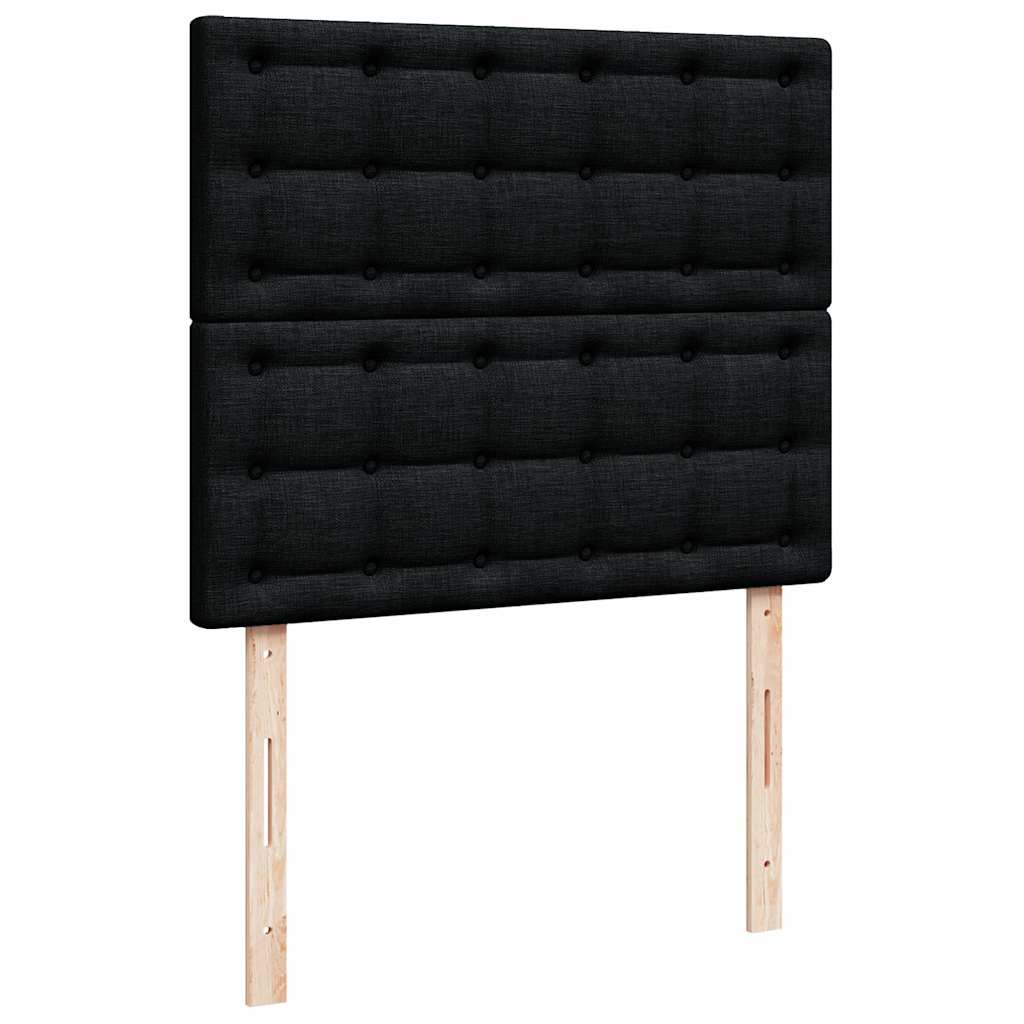 vidaXL Οθωμανικό κρεβάτι με στρώμα & LEDs Μαύρο 120x200cm Faux Leather