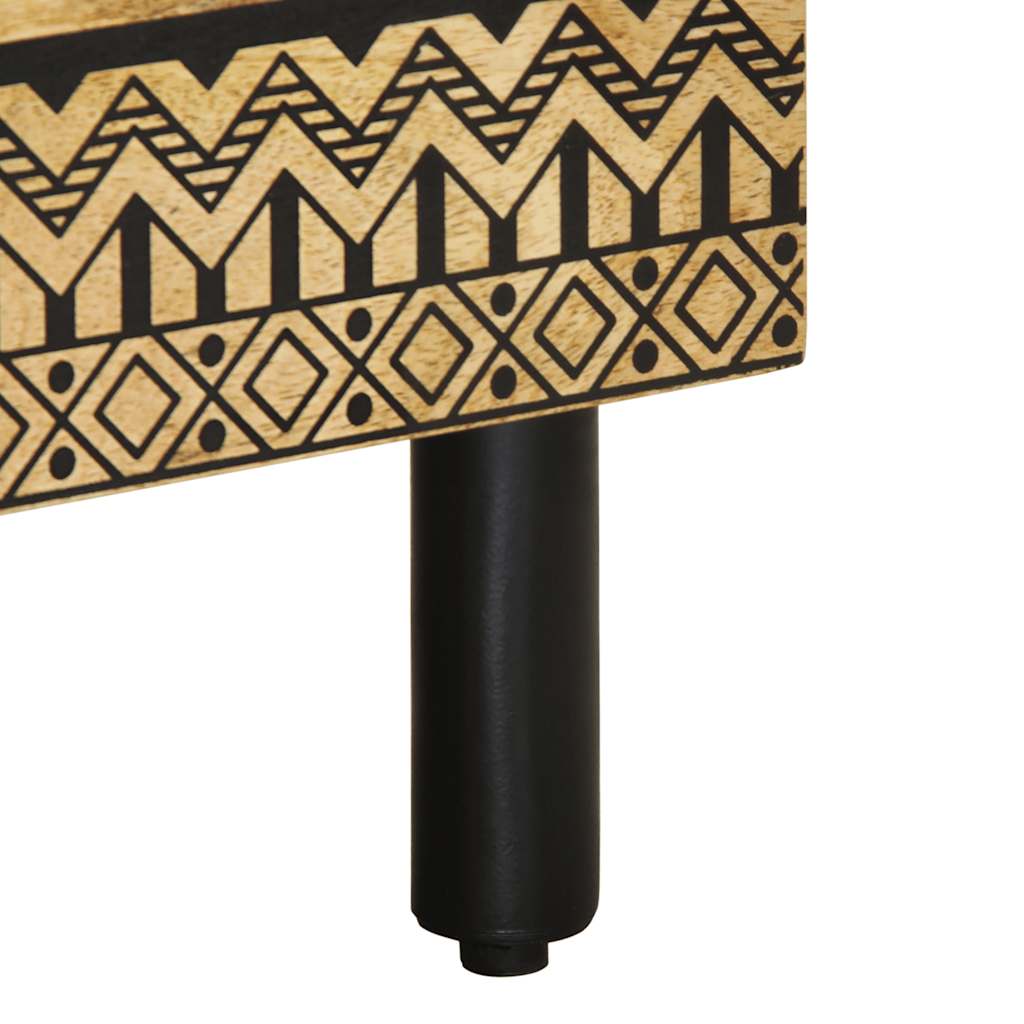 vidaXL Κρεβατοκάμαρα Μαύρο 40x33x46 cm Στερεό ακατέργαστο ξύλο Mango