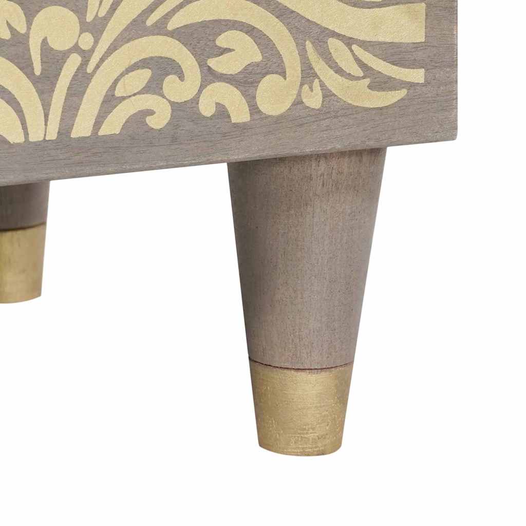 vidaXL Κομοδίνο Γκρι 40 x 33 x 46 εκ. Μασίφ ξύλο μάνγκο