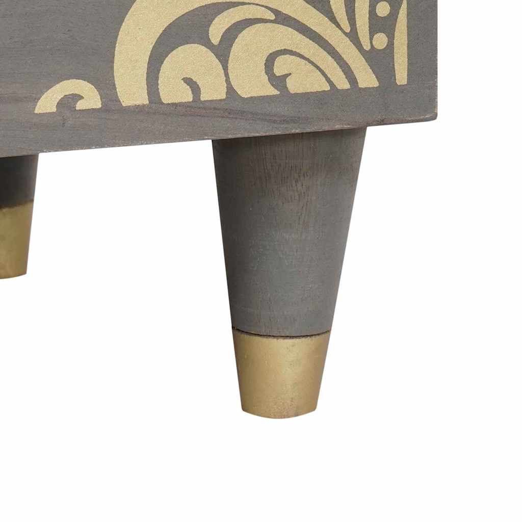 vidaXL Κομοδίνο 2 pcs Γκρι 40 x 33 x 46 εκ. Μασίφ ξύλο μάνγκο