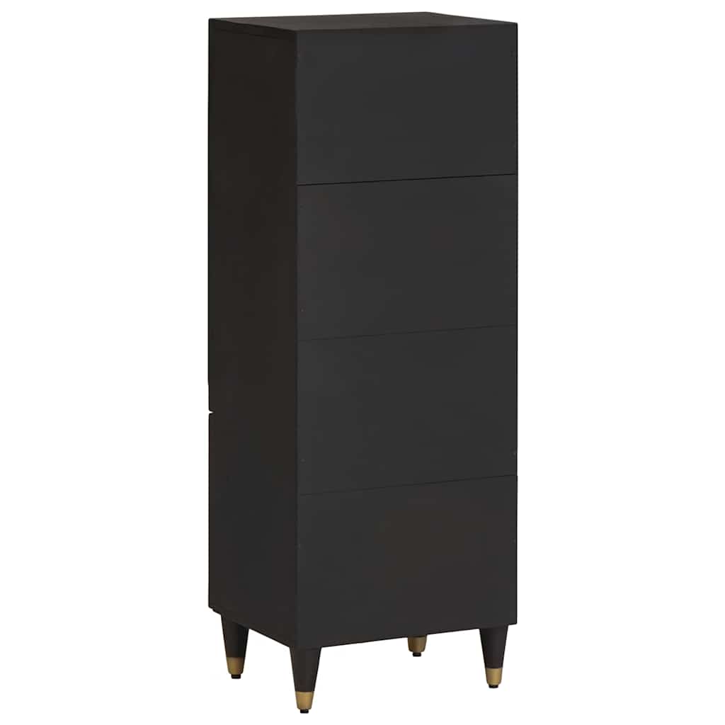 vidaXL Highboard με ράφι Μαύρο 40 x 33 x 110 εκ Στερεό ξύλο μάνγκο