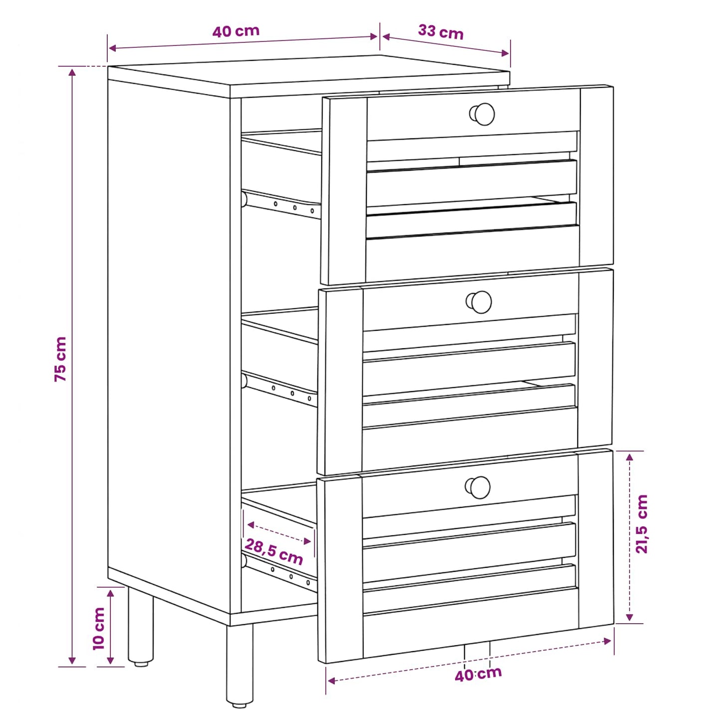 vidaXL Ντουλάπες Αποθήκευσης Φυσικό 40 x 33 x 75 εκ.