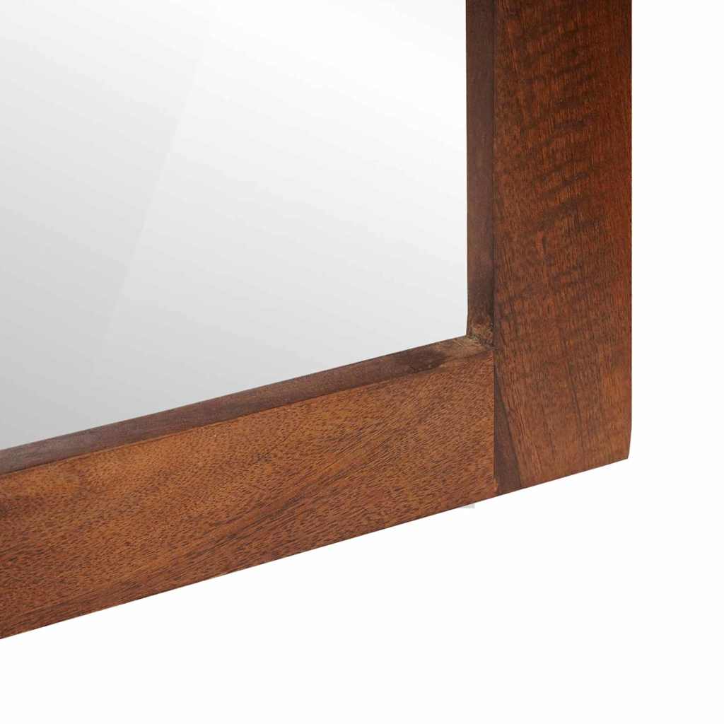 vidaXL Καθρέφτης καφέ και ασημί 50 x 70 cm Στερεό ξύλο μάνγκο, γυαλί