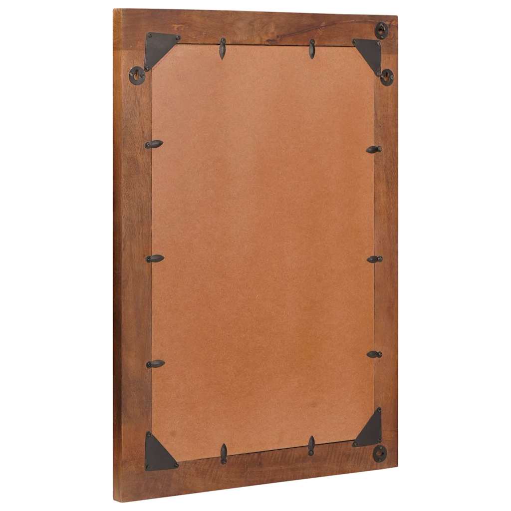 vidaXL Καθρέφτης καφέ και ασημί 50 x 70 cm Στερεό ξύλο μάνγκο, γυαλί
